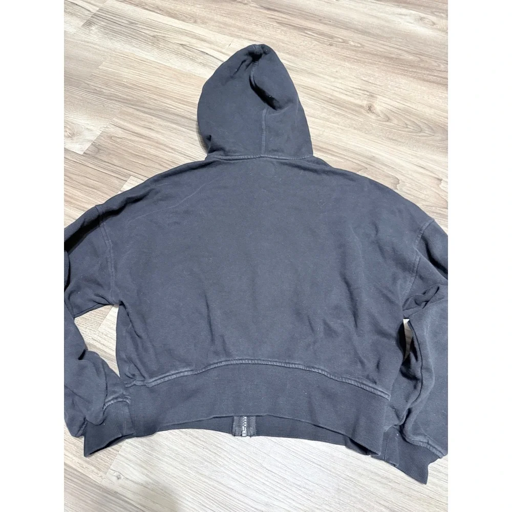 Old Navy SoComfy Kids XS Black Full Zip Hoodie Fleece Sweatshirt Classic Length
